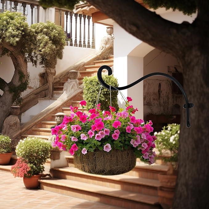 Hourleey 2 Pack Plant Hanger Outdoor, 12 Inch Heavy-Duty Hanging Plant Hook - Image 5