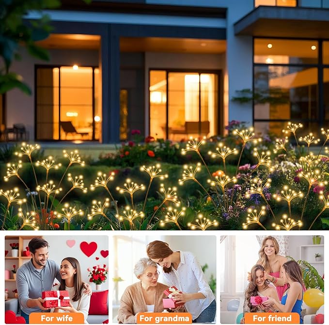 Solar Garden Lights 2 Pack Waterproof Solar Swaying Starburst Light Outdoor - Image 8