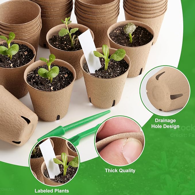 130 Pcs 3.15 Inch Peat Pots, Seed Starting Pots - Image 3