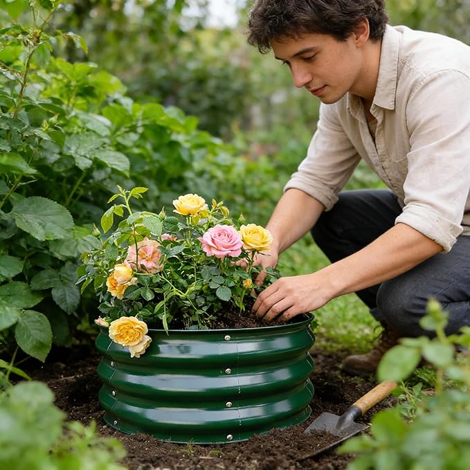 GARDMAX 2 Pack 2x2x1FT Galvanized Round Raised Garden Bed Kit, Metal Planter - Image 9