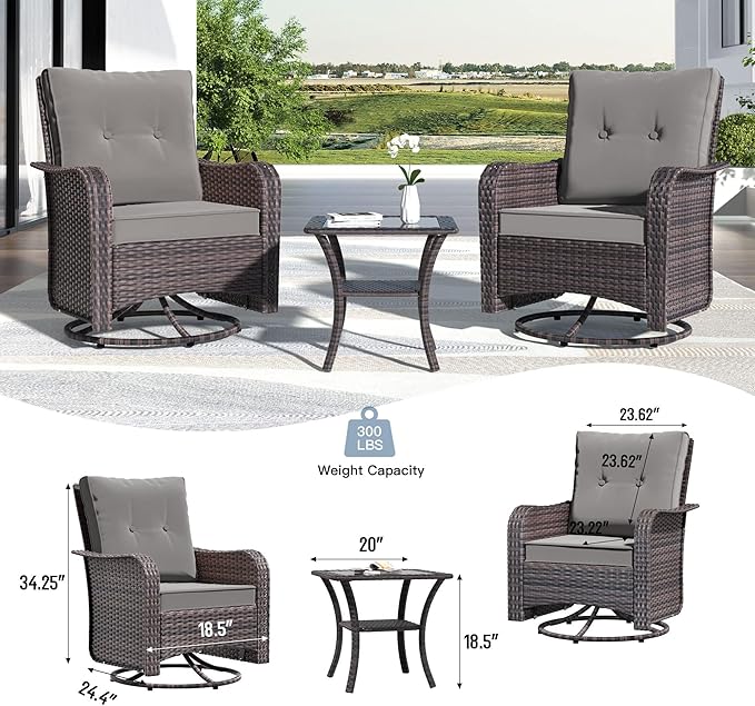 Kullavik 9 Pieces Outdoor Patio Furniture Set, PE Wicker Rattan Sectional Sofa - Image 9
