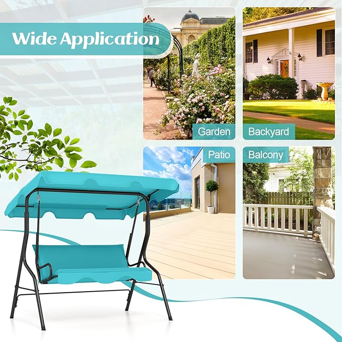 Tangkula 3 Person Porch Swing, Patio - Image 8
