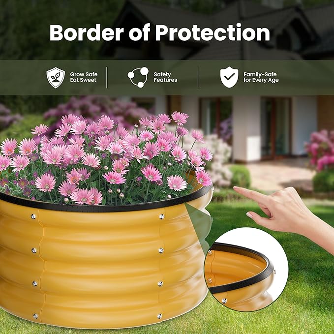 ZXZYHFTY Round Galvanized Raised Garden Bed kit, Round Large Metal Raised - Image 2