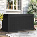 YITAHOME XXL 260 Gal Large Deck Box, Outdoor Resin Storage Box, Rattan Storage by YITAHOME