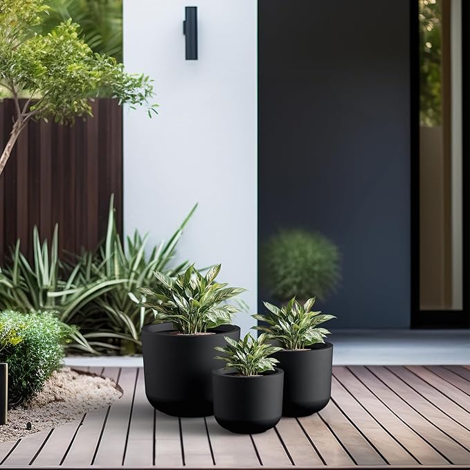 Kante 13", Outdoor Indoor Modern Planter Pots, Lightweight, Weather Resistant - Image 3