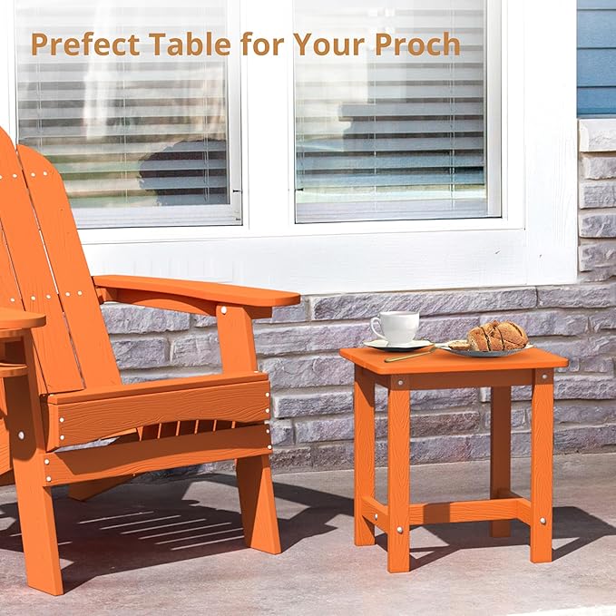 LUE BONA Outdoor Side Table Set of 2, HDPS Small Outdoor Table, Adirondack Side - Image 5