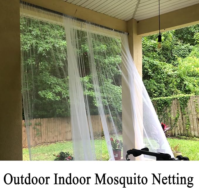 Patio Screen Mesh Outdoor Curtains Waterproof Sheer Lightweight Bug Netting - Image 4