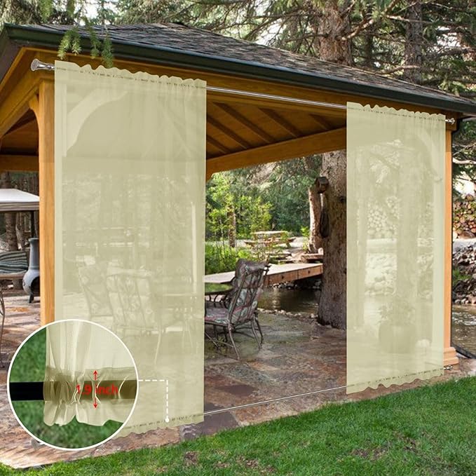SpaceDresser Waterproof Outdoor Sheer Curtains - Image 8
