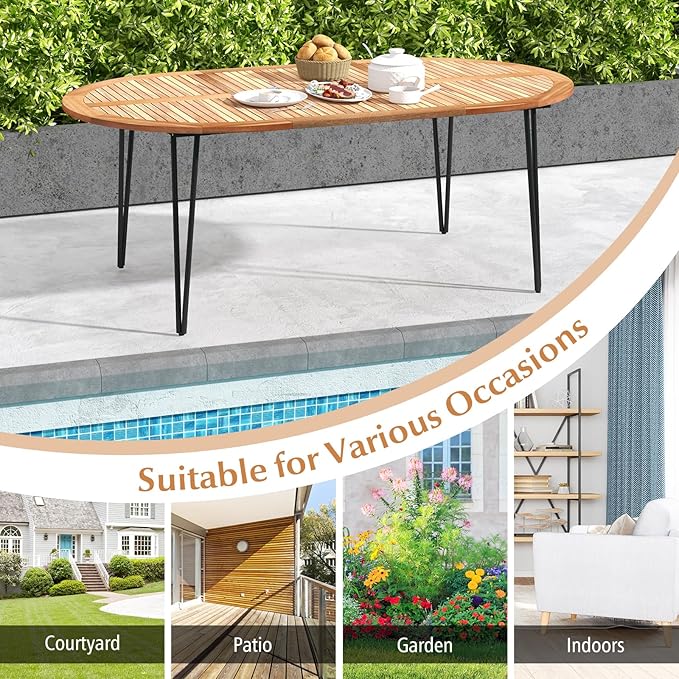 Tangkula 79" Large Patio Dining Table - Image 9