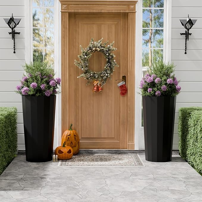 23.6" Tall Outdoor Planters Set of 2, Large Planters - Image 9