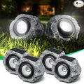 4 Pack Solar Rock Lights Outdoor, Angle Adjustable Solar Lights Outdoor by DGSCAK