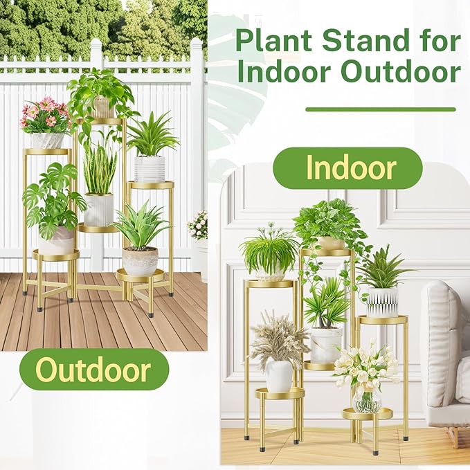 iDavosic.ly Plant Stand Indoor Outdoor, 6 Tier Corner Metal Flower Display - Image 6