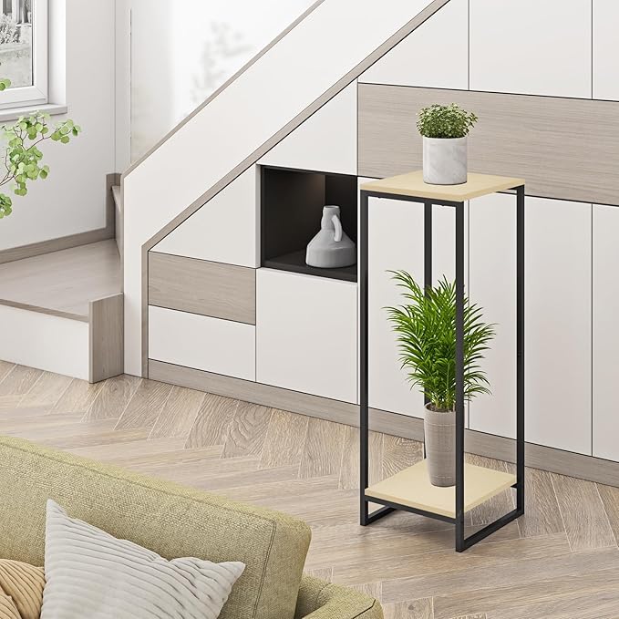 34" Tall Plant Stand Indoor, 2-Tier Modern Plant Shelf, Corner Flower Pot - Image 8