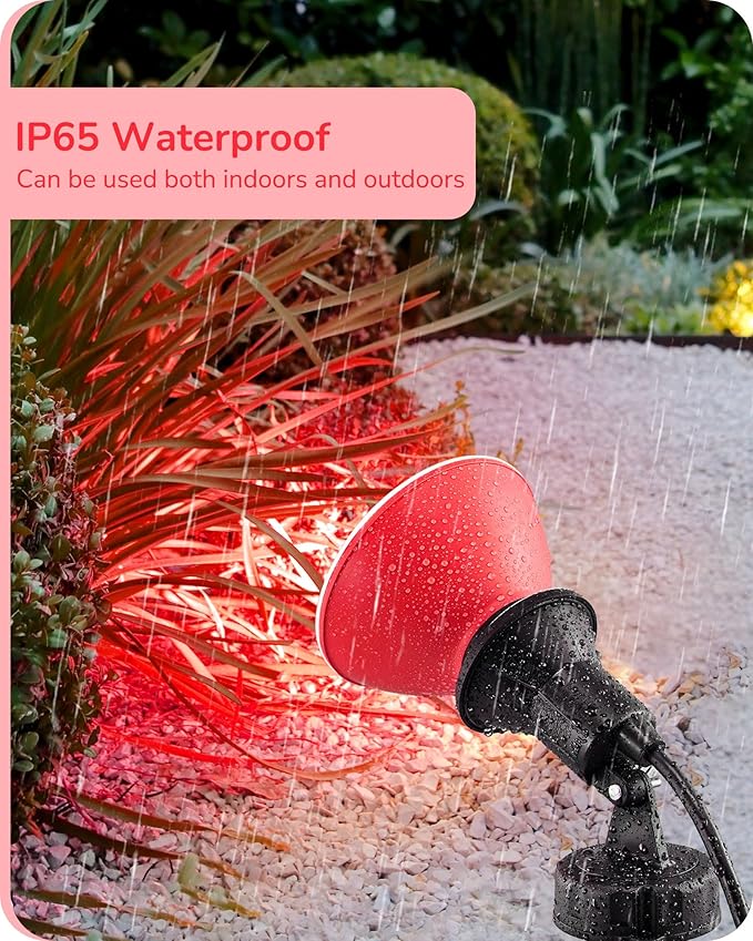 EDISHINE PAR38 Red LED Flood Light Bulbs Outdoor, Dimmable LED Light Bulb - Image 5