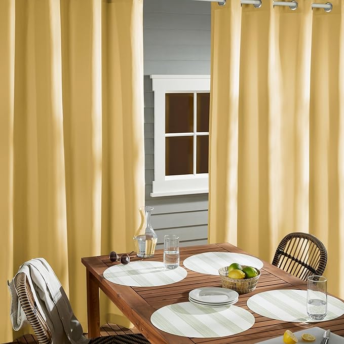 TOWN & COUNTRY BASICS Cabana Solid Heavyweight Indoor Outdoor Curtains - Image 4