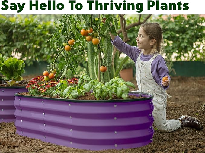Plant & Plot Galvanized Raised Garden Beds Outdoor // 4×2×1 ft Planter Raised - Image 3