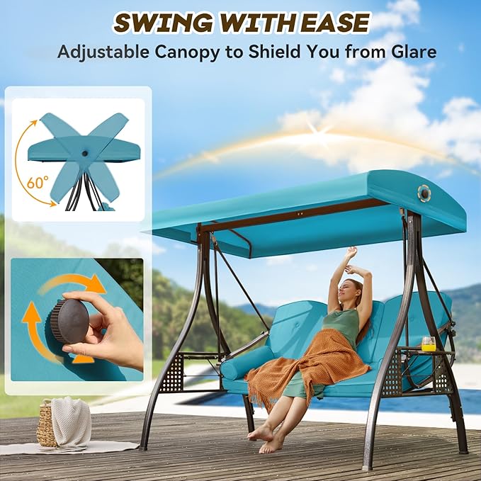 3 in 1 Outdoor Porch Swing - Image 4