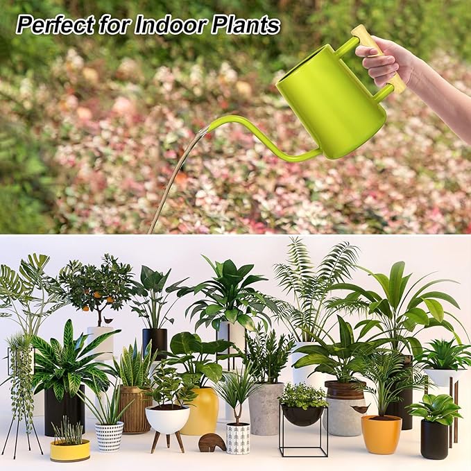 Watering Can Indoor Plants, 35 oz/1000 ml Metal Stainless Steel Watering Can Pot - Image 7