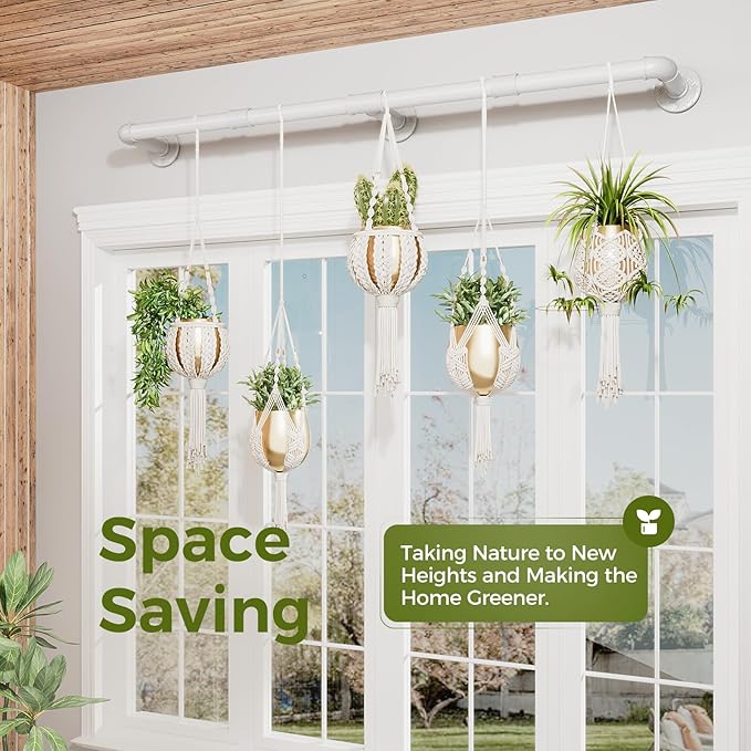 Bamworld Window Plant Hanger Indoor 63in Hanging Planters - Image 5