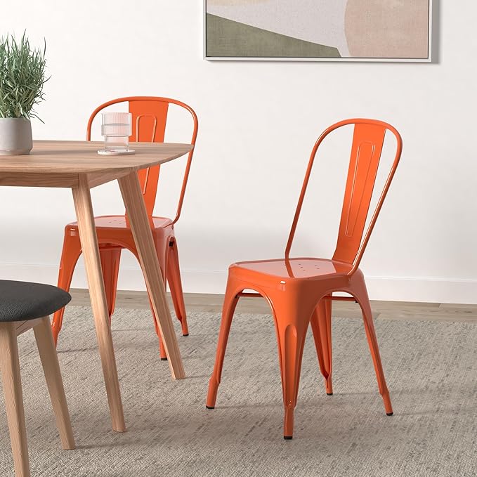 Nazhura Metal Dining Chair Farmhouse Tolix Style - Image 2