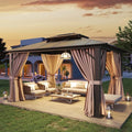 Aoxun 10'x12' Hardtop Gazebo, Aluminum Frame Permanent Pavilion by Aoxun