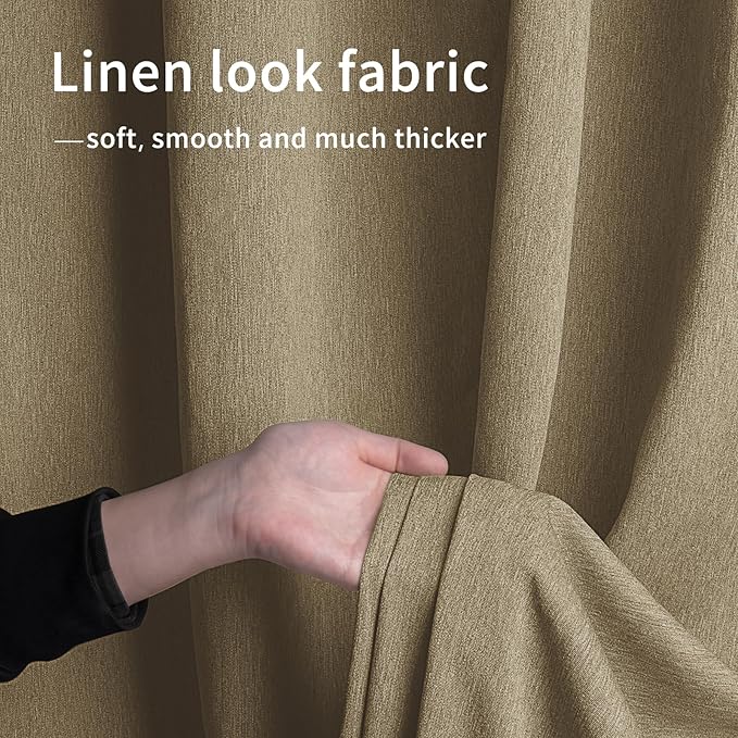 Easy-Going Linen Look Outdoor Curtains Waterproof Windproof Porch Curtains - Image 5