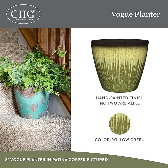 Classic Home and Garden Vogue Planter Pots w/Pottery Quality Finish - Image 2