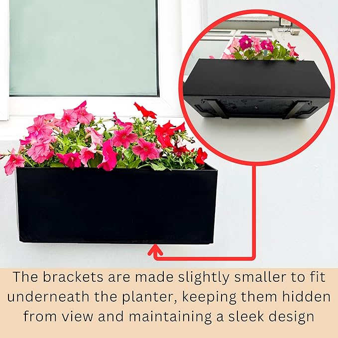LaLaGreen Wall Planters for Outdoor Black Self Watering System Hanging Plant - Image 4
