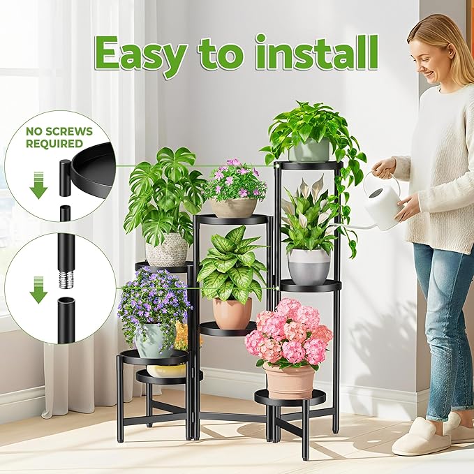 8 Tiered Plant Stand Indoor for Multiple Large Planter, Tall Heavy Duty - Image 6