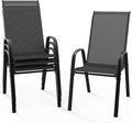 VINGLI Patio Chairs Set of 4 – Stackable Outdoor Dining Chairs by VINGLI