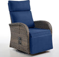 Belord Dual-Adjust Outdoor Swivel Recliner Chair – Wicker Reclining Patio Chair by Belord