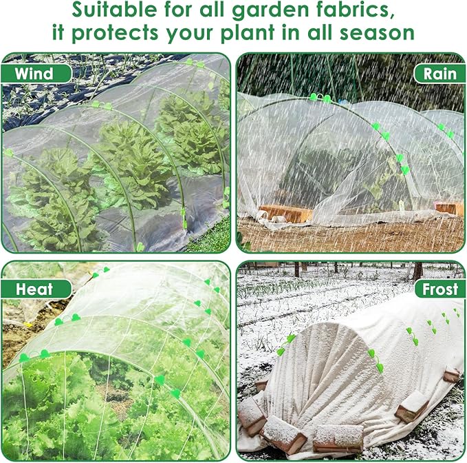 60 Pcs Garden Hoops for Raised Beds, 12 Sets Greenhouse Hoops Grow Tunnel - Image 7