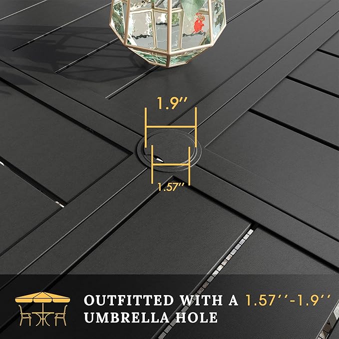 VICLLAX Round Patio Table with Adjustable Umbrella Hole - Image 5