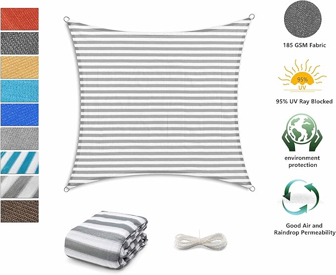 Tronssien Rectangle 12'x16' Sun Shade Sail, 95% UV Blockage Canopy Awning - Image 2