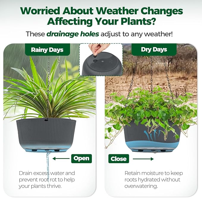 T4U 12 Inch Large Hanging Planters - Image 5