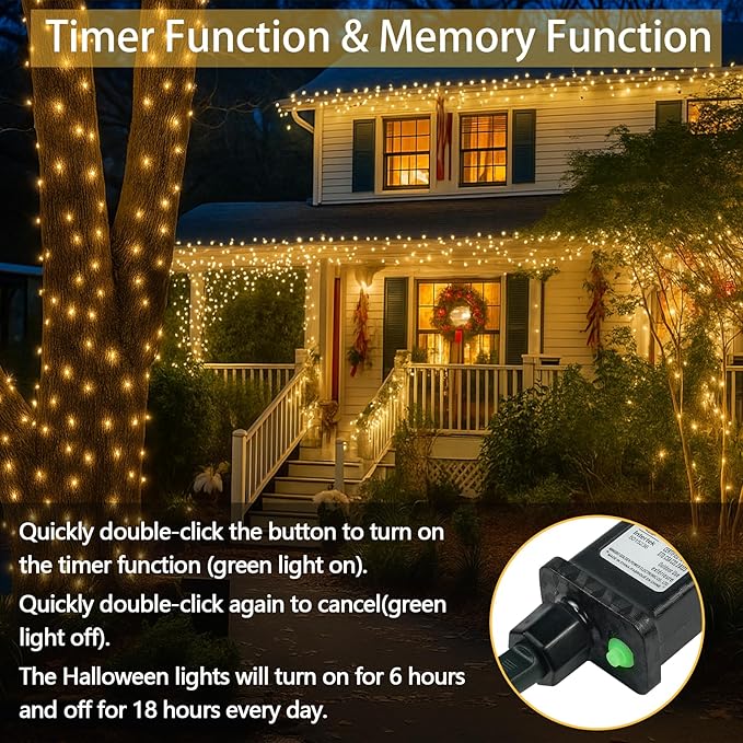 Warm White to Multicolor Color Changing 200 LED 66FT Connectable Christmas - Image 4