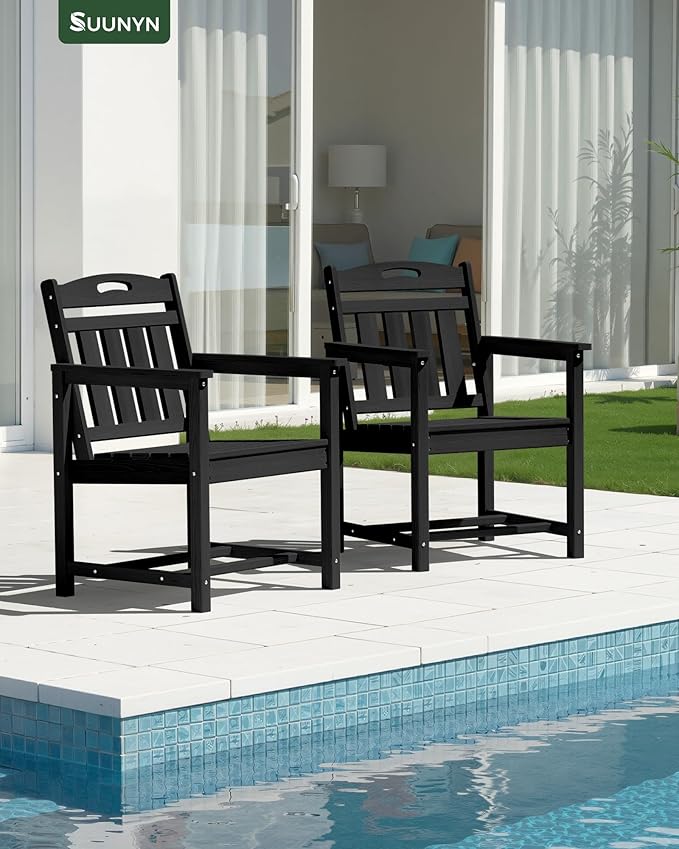 Set of 2 Weatherproof Patio Chairs - Image 2