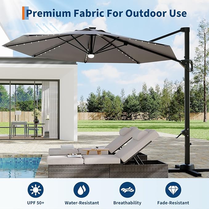 Garvee 10 ft Cantilever Patio Umbrella - Image 6