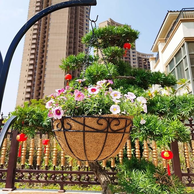 Outdoor Metal Hanging Planters Basket Hanging Baskets - Image 2