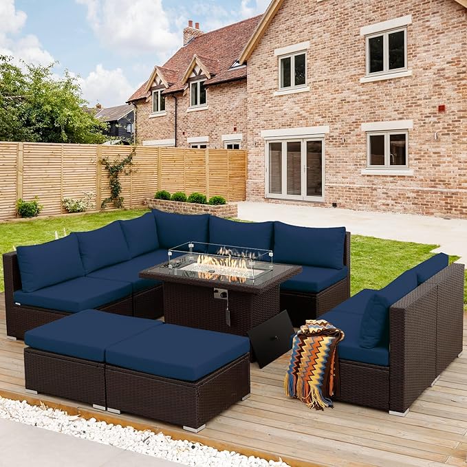NICESOUL 10 Piece Outdoor Couch Set by NICESOUL