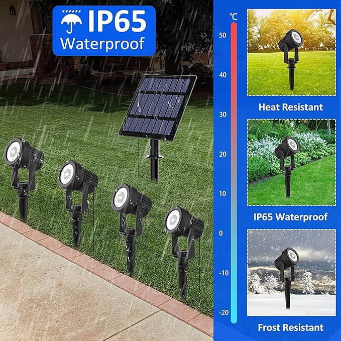 T-SUNUS Christmas Solar Garden Spotlight White Outdoor, 4-in-1 Spot Lights - Image 5