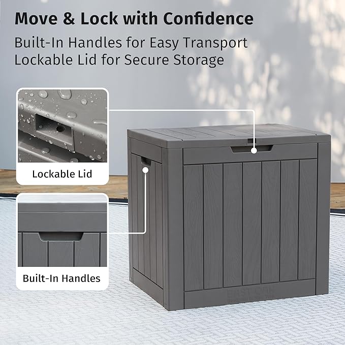EAST OAK Outdoor Storage Box, 31 Gallon Deck Box Indoor and Outdoor Use - Image 5