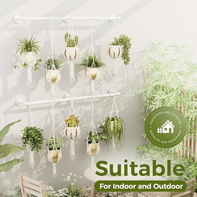 Bamworld Window Plant Hanger Indoor 63in 2PCS Hanging Planters - Image 5