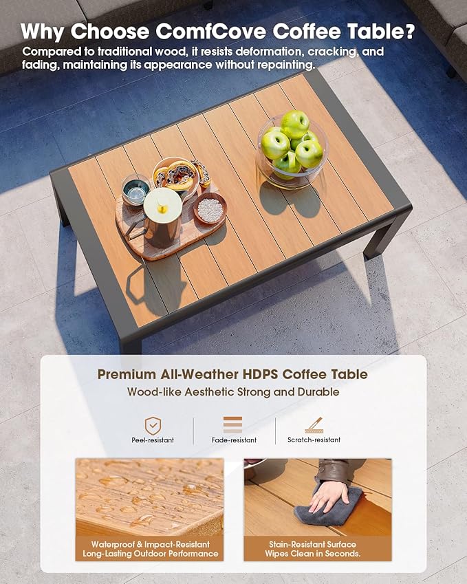 Aluminum Outdoor Patio Furniture Set 8 Seats, Outdoor Sectional Corner Sofa - Image 6