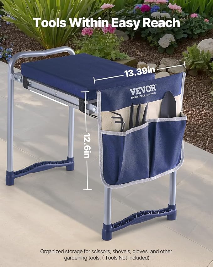 VEVOR Large Folding Garden Kneeler and Seat Heavy Duty, Widened 10" EVA Foam Pad - Image 7