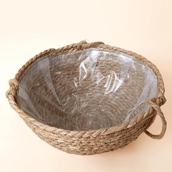 Natural Seagrass Hanging Planter Basket Set, Indoor Plant Pots, Boho Decor - Image 5