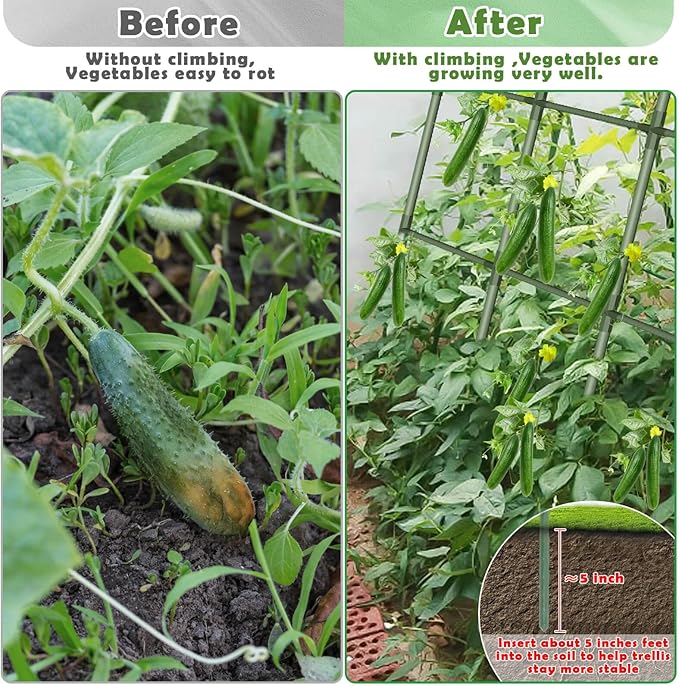 Cucumber Trellis for Raised Bed, Garden Arch Trellis for Climbing Plants Outdoor - Image 5
