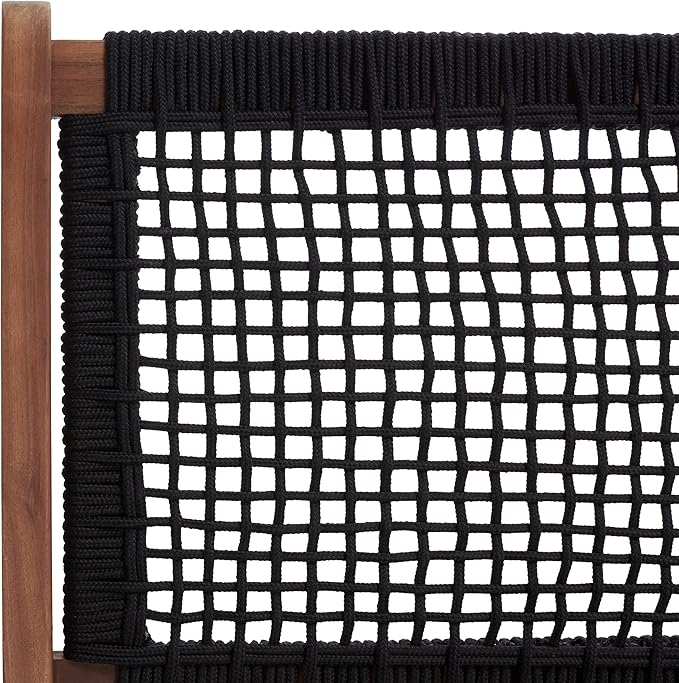 SAFAVIEH Outdoor Collection Kobina Natural Acacia Wood/Black Rope Foldable Bench - Image 10