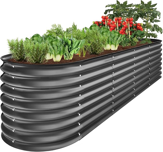 Best Choice Products 8x2x2ft Metal Raised Garden Bed, Oval Outdoor Deep Root by BestChoiceProducts