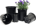 10 Pack Plastic Black Plant Pots Nursery Gardening Planters 4 in to 7.5 Inch by CottaPlanters
